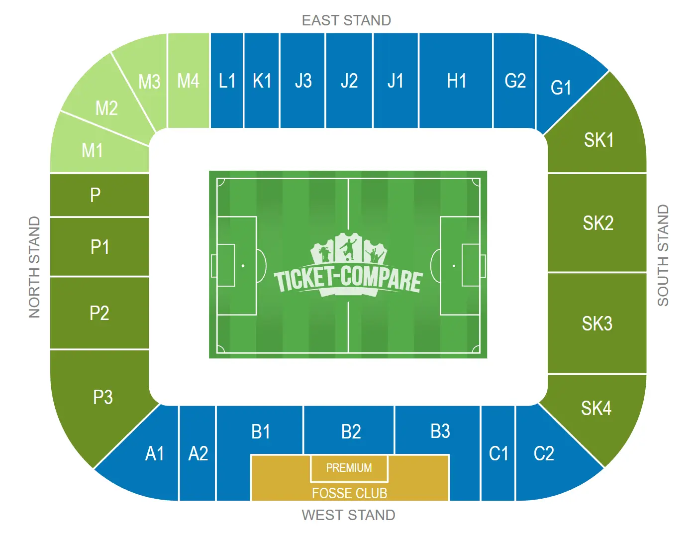 King Power Stadium Seating Plan