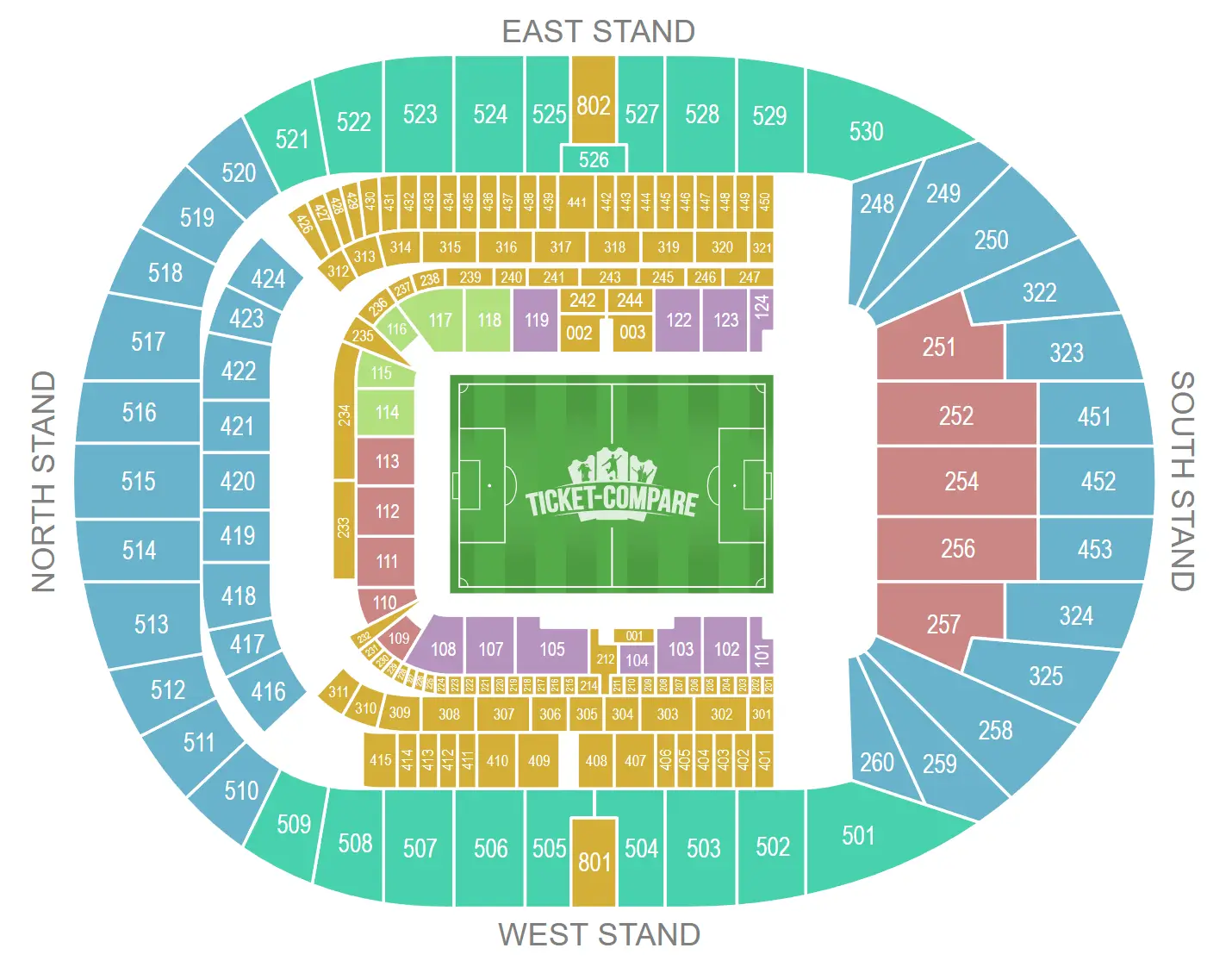 Tottenham Hotspur Stadium Seating Plan