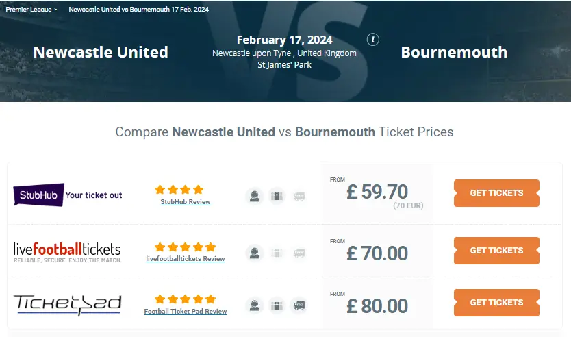ticket compare screen grab