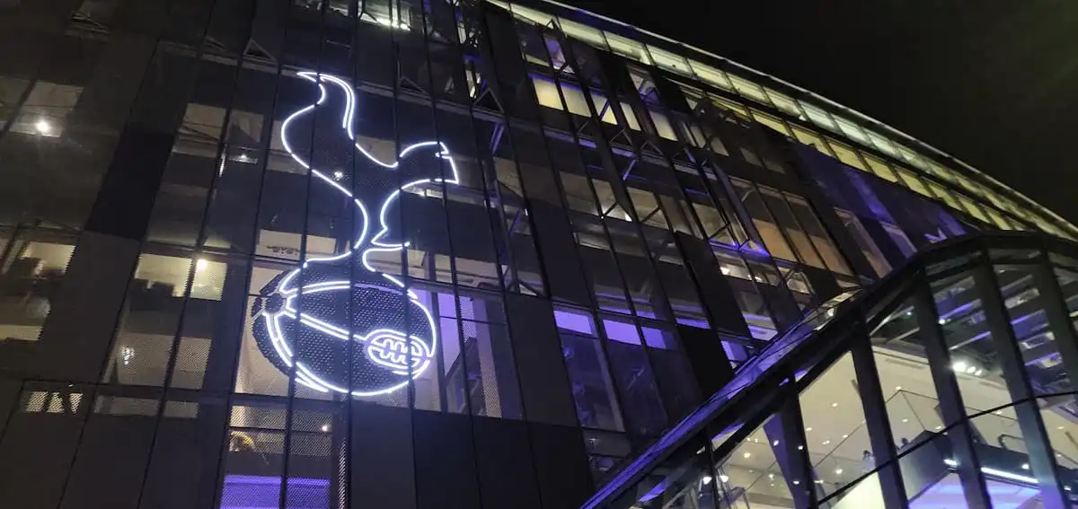North Stand view for Tottenham Stadium match end, leaving the stadium