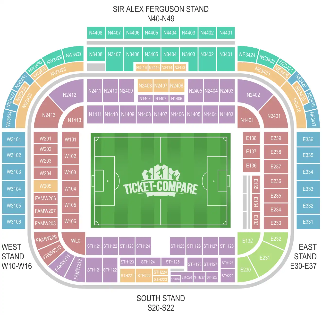 Old Trafford seating plan