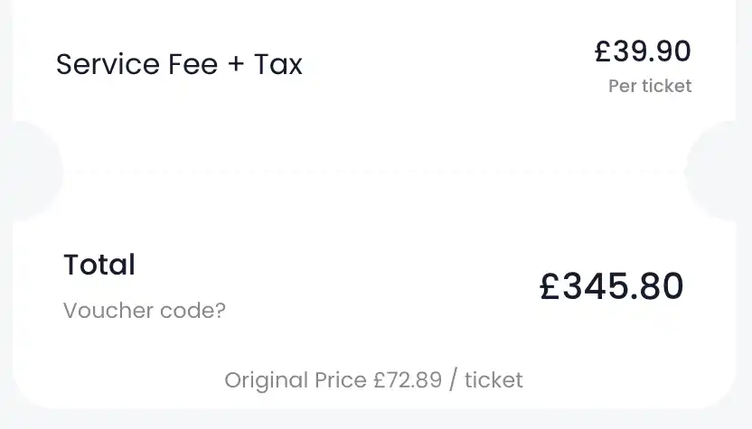 scrrenshot of Taxes and Total price