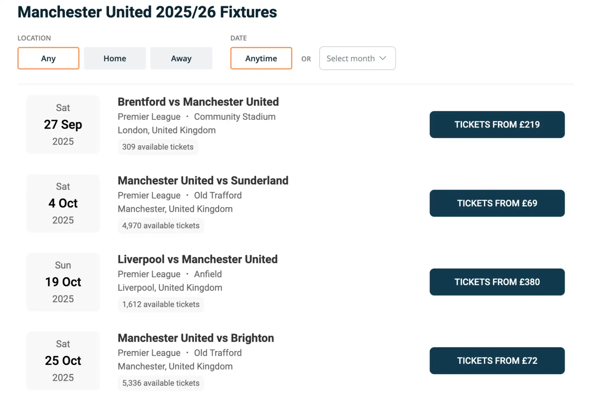 Manchecter United fixtures on fy-nraig.net