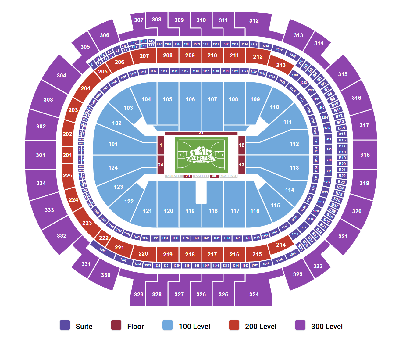 American Airlines Center - TX Seating Chart
