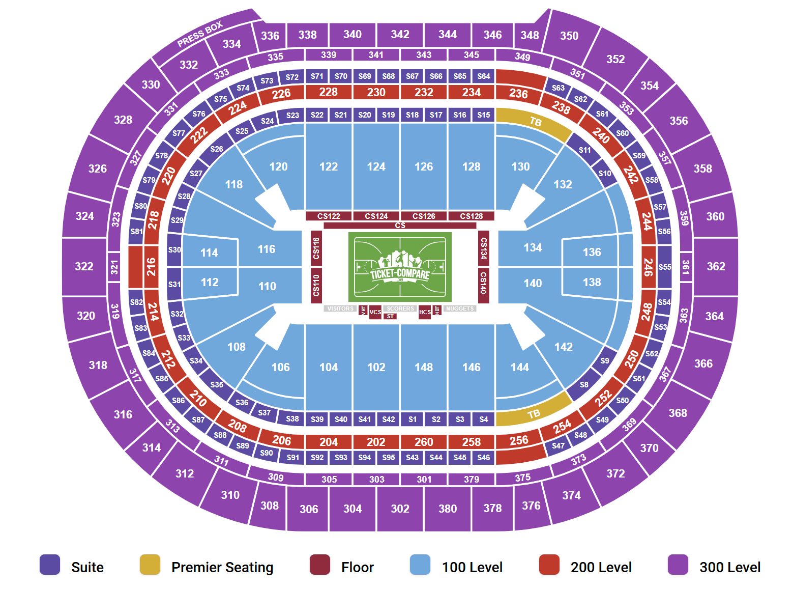 Ball Arena - CO Seating Chart