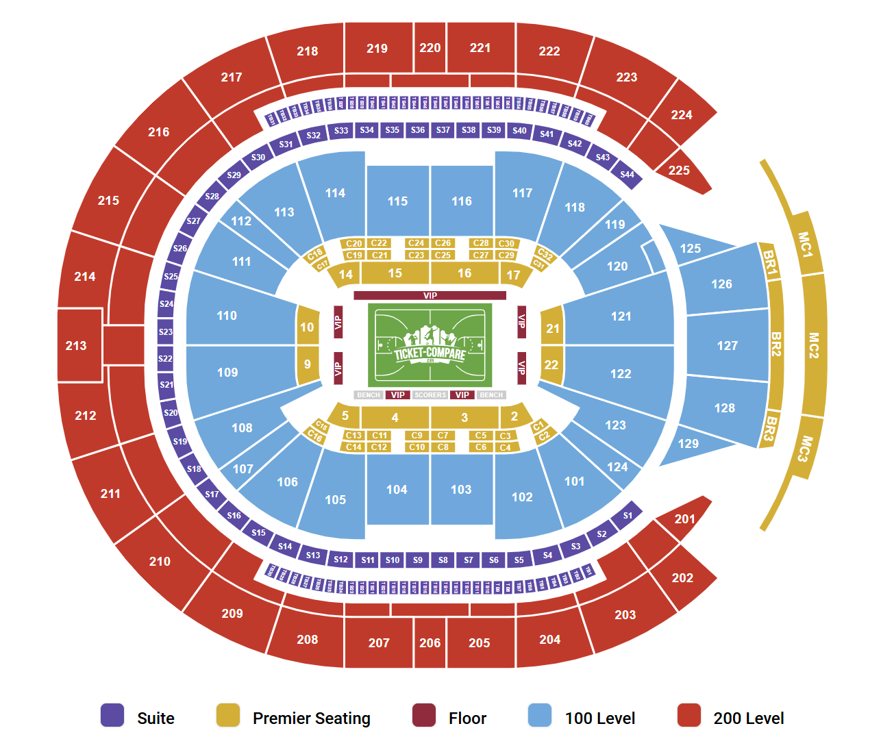 Chase Center - CA Seating Plan