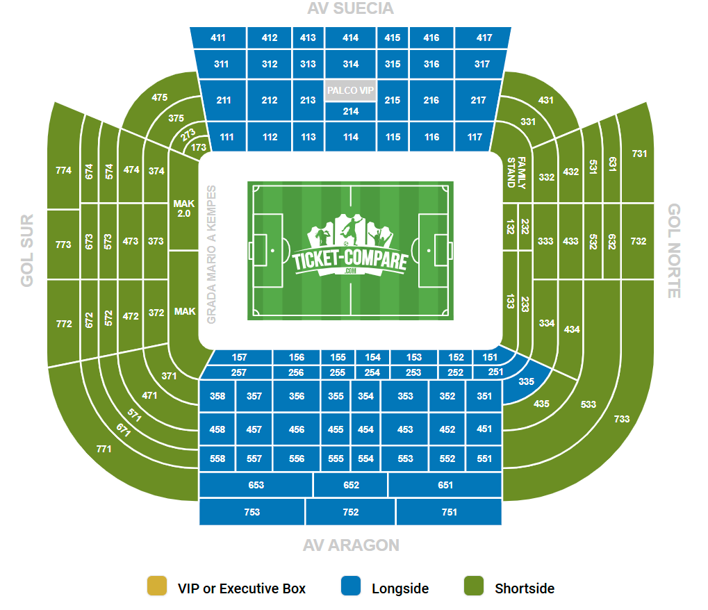 Estadio Mestalla Seating Plan