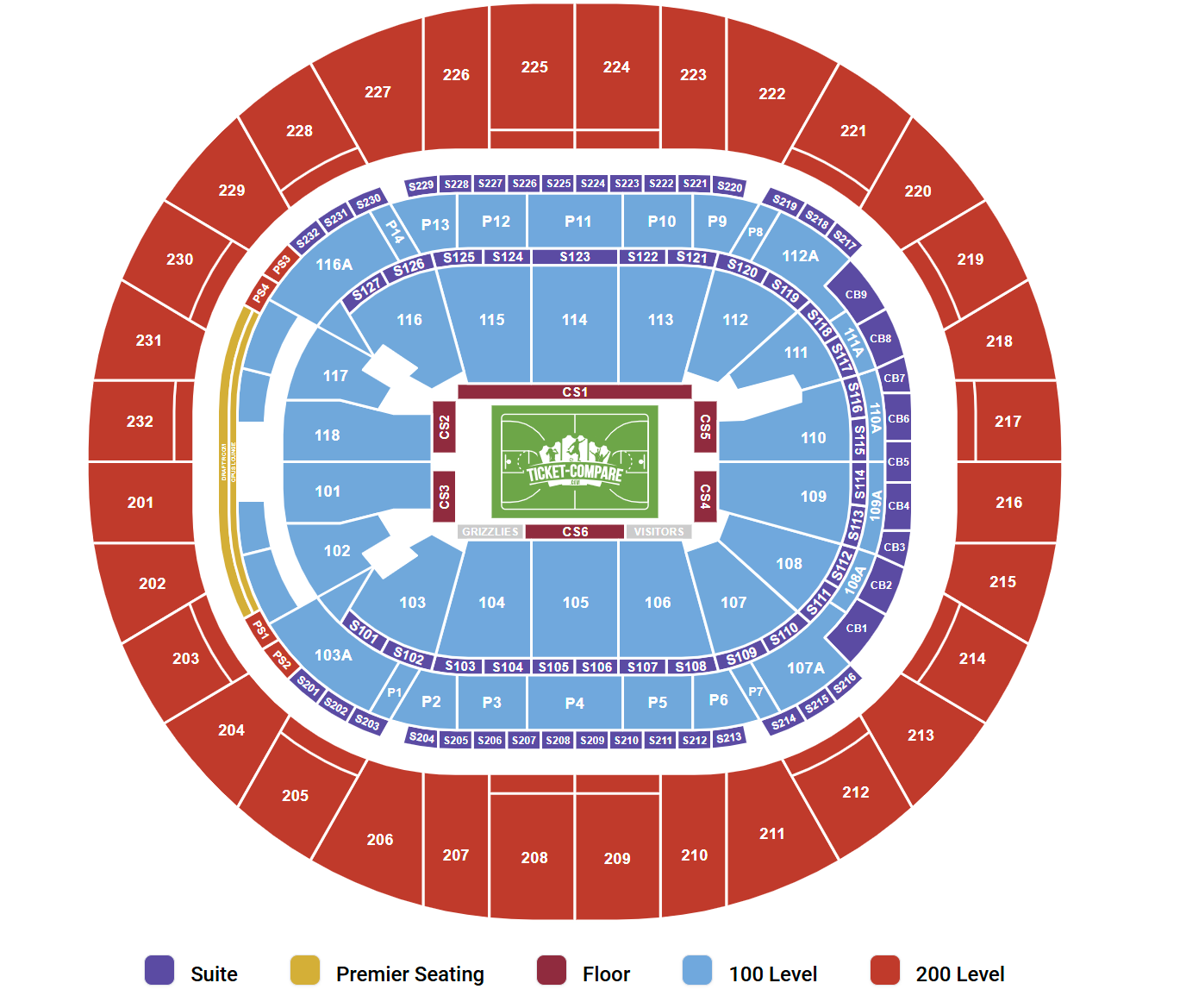 FedExForum - TN Seating Chart