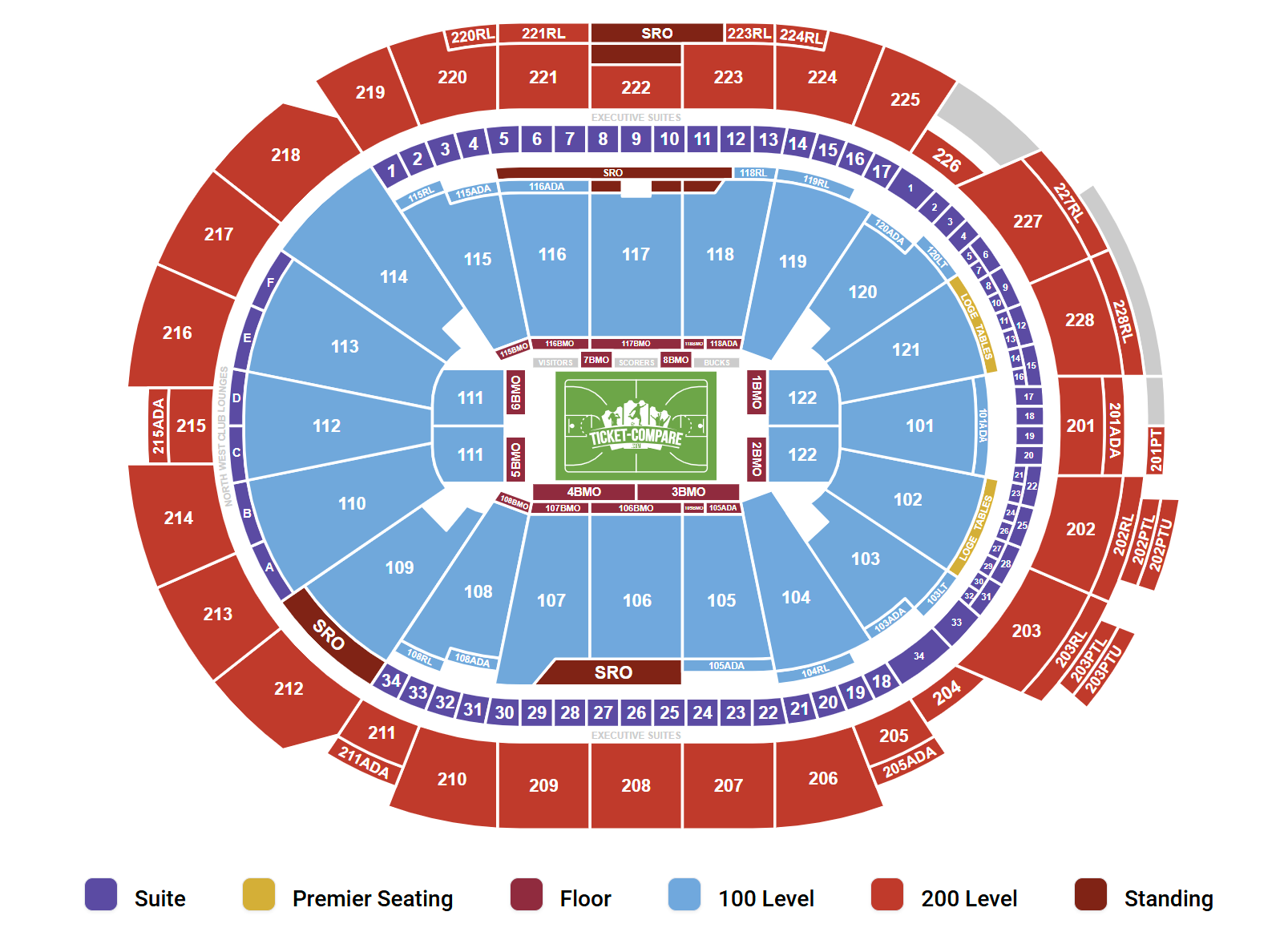 Fiserv Forum - WI Seating Plan