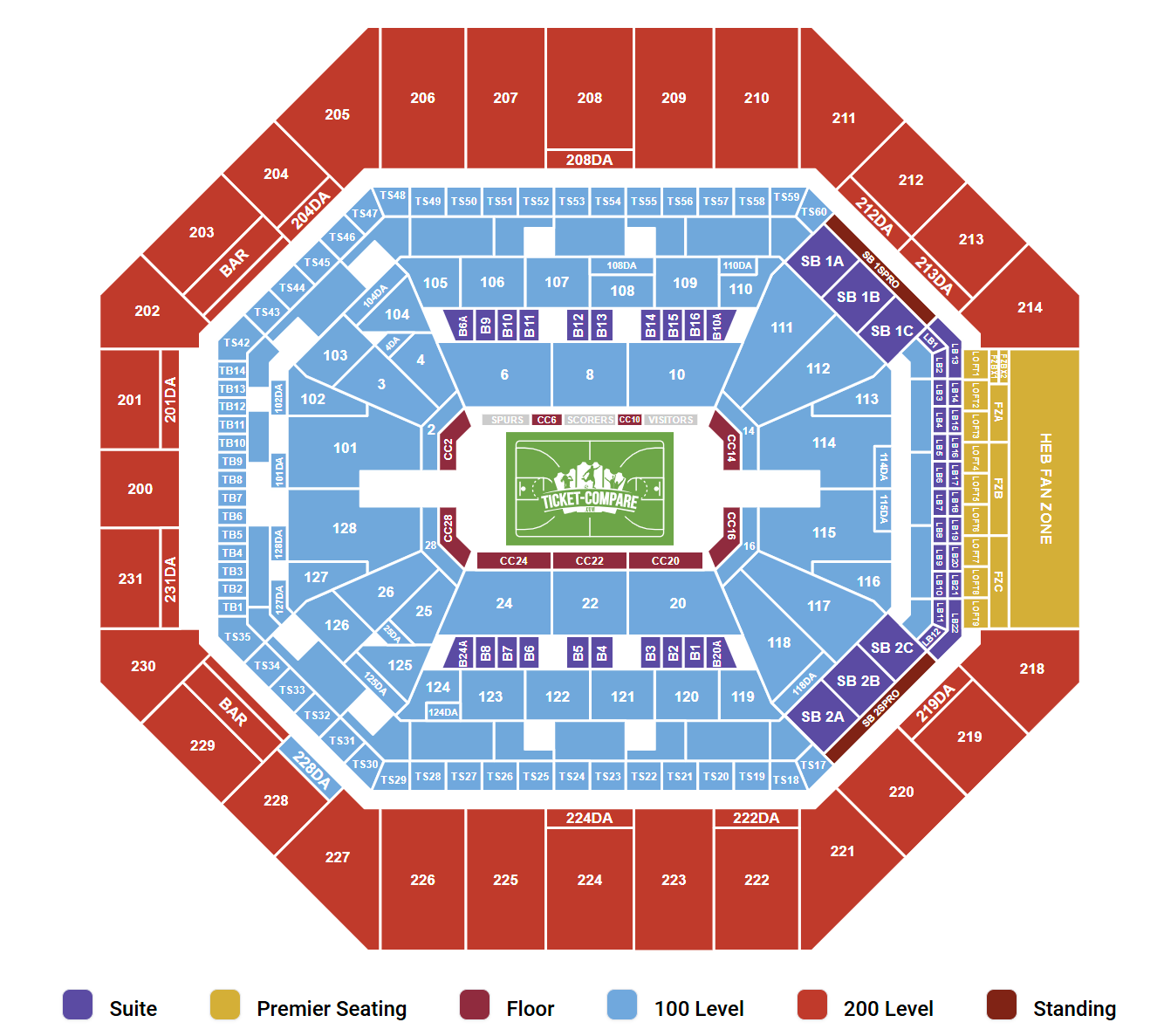 Frost Bank Center - TX Seating Plan