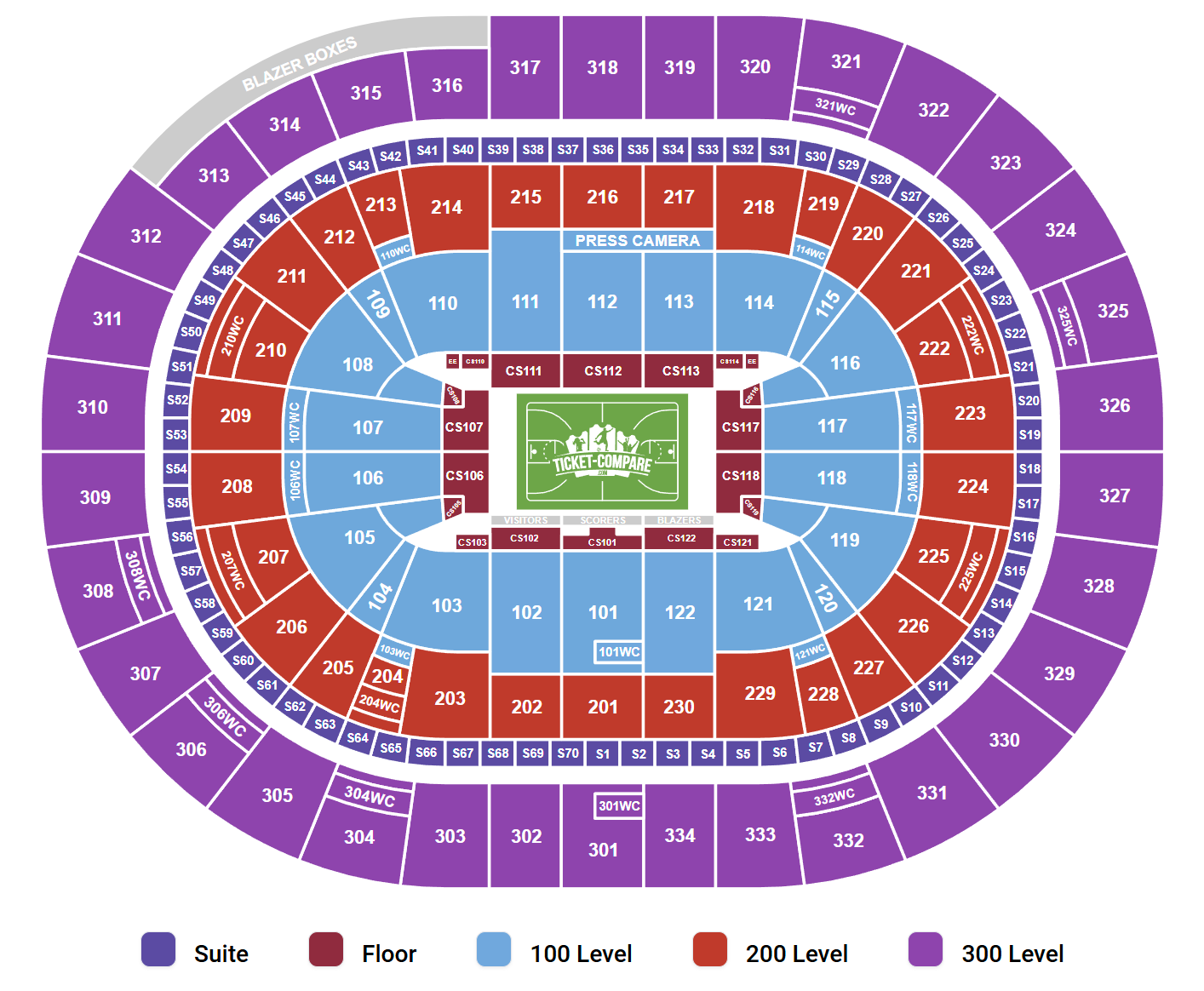 Moda Center - OR Seating Plan