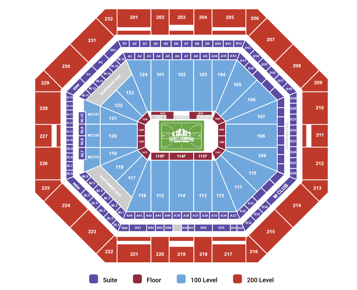 PHX Arena - AZ Seating Plan