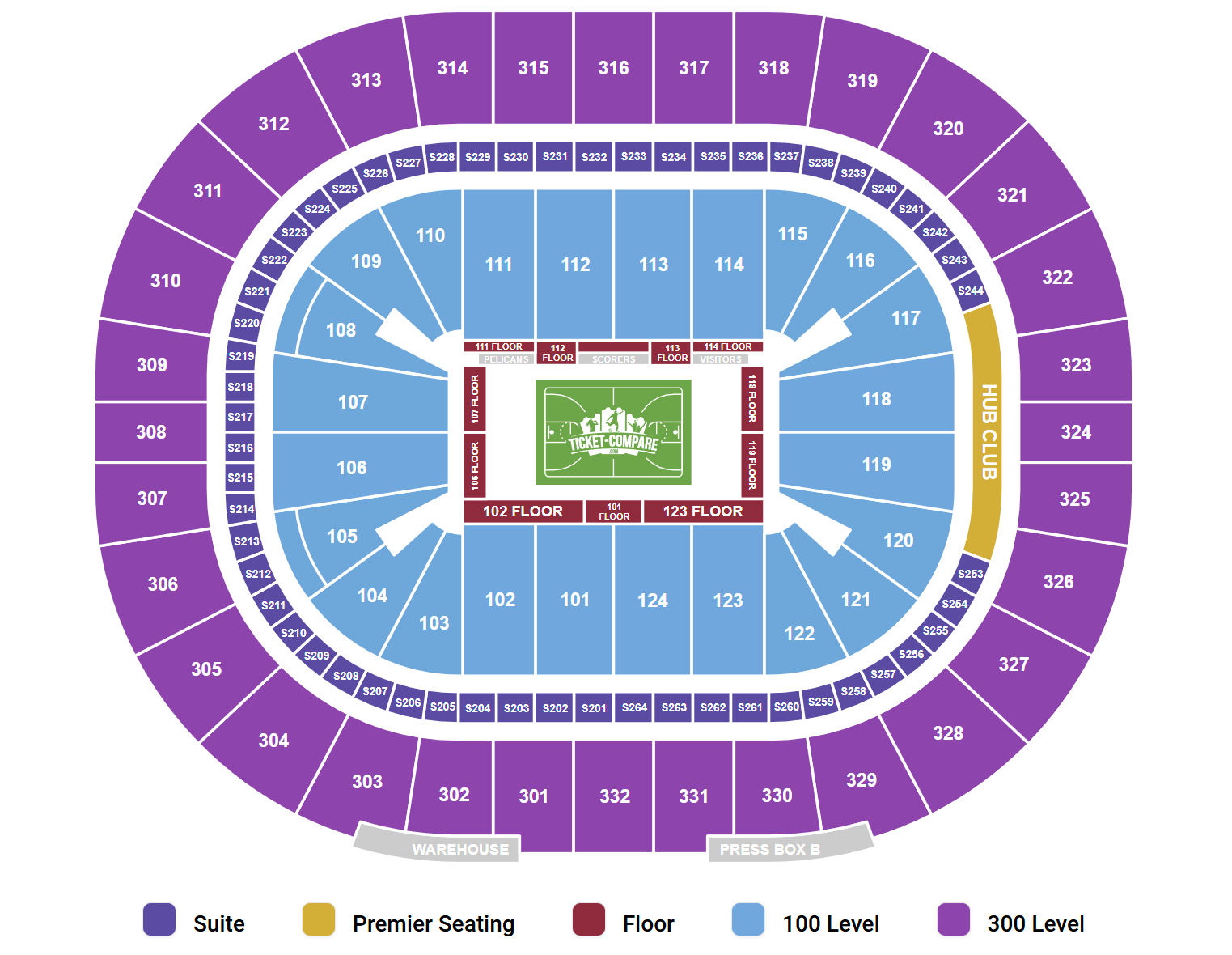 Smoothie King Center - LA Seating Plan