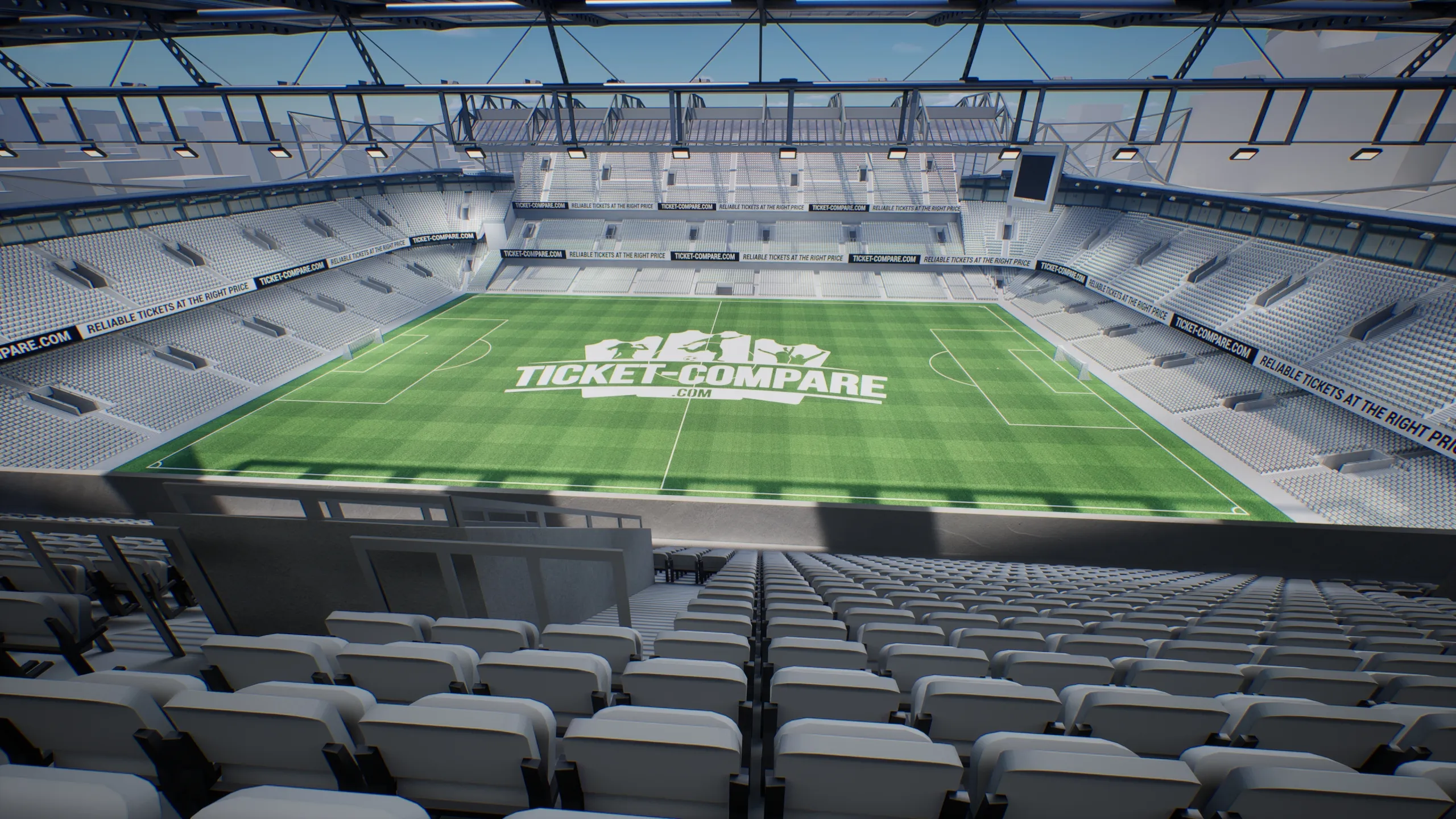 Illustration of the West Stand Upper Tier view on Stamford Bridge stadium