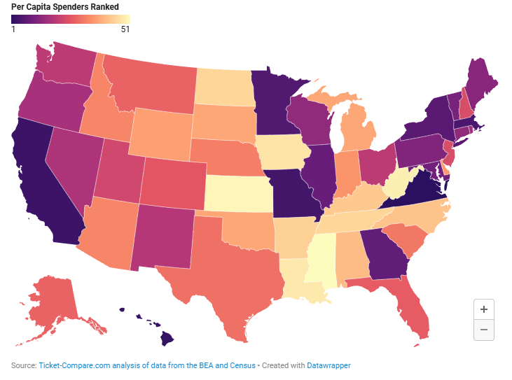 Where Americans Spend the Most on Live Entertainment